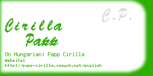 cirilla papp business card